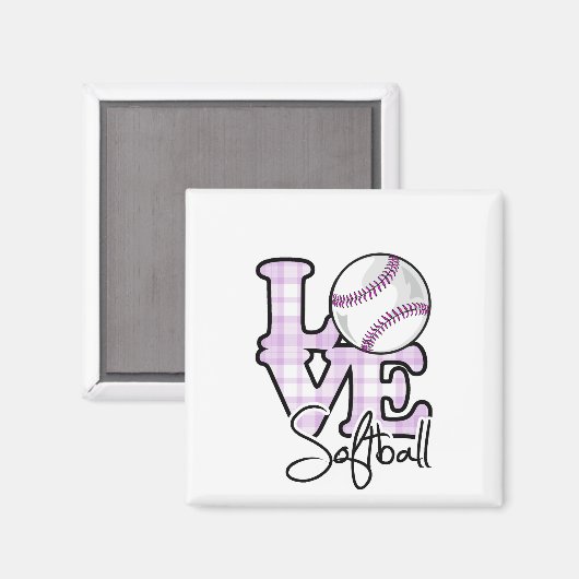 Love Softball Magneet (Voorkant / Achterkant)