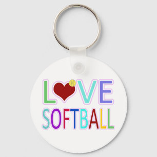 LOVE SOFTBALL SLEUTELHANGER