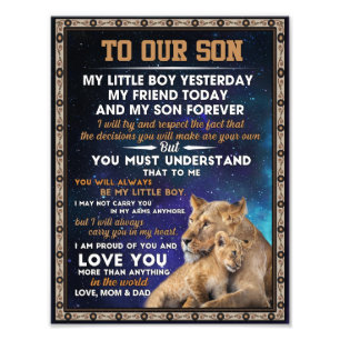 Love Son Op onze zoon heb ik van jou geproefd en Foto Afdruk