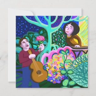 Love song guitar en rozen Calls Kaart