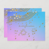 Love Songs Carte de réception Bat mitzvah (Devant / Derrière)