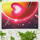 Love Sparkle Emoji Hearts Theedoek (Gevouwen)