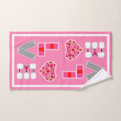 Love Spelled with Red & Pink Pickleball Equipment (Serviette à main)