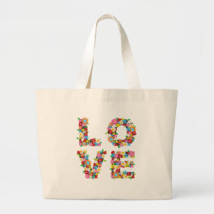 LOVE Spring Flowers Colorful Custom Sac fourre-tou