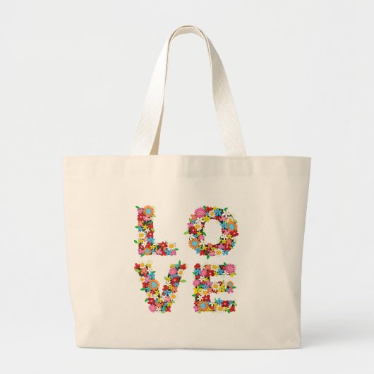 LOVE Spring Flowers Colorful Custom Sac fourre-tou (Devant)