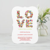 LOVE Spring Flowers Fête des mariées Invitation (Debout devant)