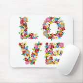 LOVE Spring Flowers Mousepad Muismat (Met muis)