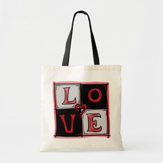 Love square bag tote bag (Voorkant)