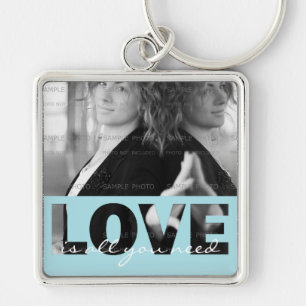 Love Square Metal Photo Sleutelhanger (groot) Ui