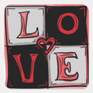 Love square stickers