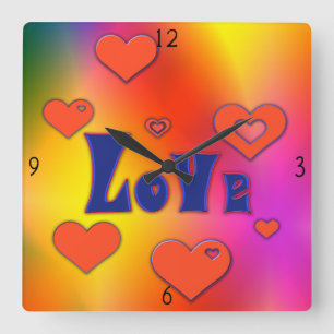 Love Square Wall klok