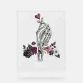 Love Squelette Geste main Halloween Mariage noir (Recto)