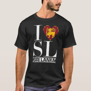 Love Sri Lanka Heart Summer Vacation Flag Sri Lank T-shirt