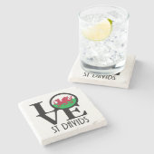 LOVE St Davids Wales Stenen Onderzetter (Zijkant)
