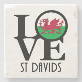 LOVE St Davids Wales Stenen Onderzetter