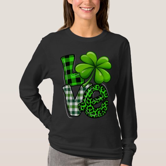 Love St Patricks Day Matching Family Shamrock Gree T-shirt (Voorkant)