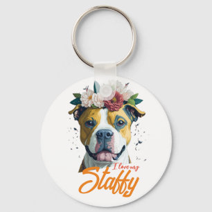 Love Staffordshire Bull Terrier - Ik hou van mijn Sleutelhanger