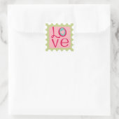 Love Stamp Vierkante Sticker (Tas)