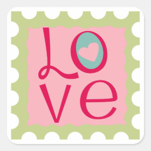 Love Stamp Vierkante Sticker