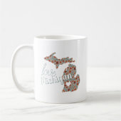 Love State of Michigan Poppies Floral Pattern Koffiemok (Links)