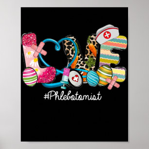 LOVE Stethoscoop Flebotomist Leven Poster