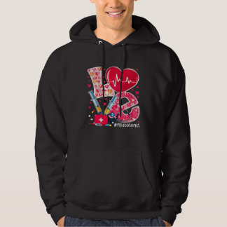 Love Stethoscope Heart Love Phlebotomist Valentine Hoodie