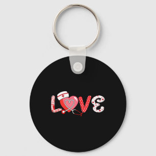 Love Stethoscope Nurse Life Valentijnsdag Nurse Sleutelhanger