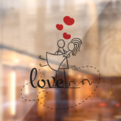 Love Stick Figuur Window Cling Raamsticker (Vel 2)