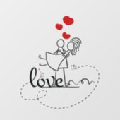 Love Stick Figuur Window Cling Raamsticker (Vel)