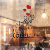 Love Stick Figuur Window Cling Raamsticker