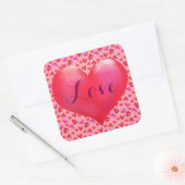 Love, Stickers Carré de la Saint Valentin, Glossy (Enveloppe)