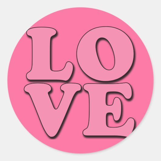 LOVE stickers in het roze (Voorkant)