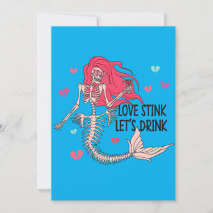 Love Stink Laten we Drinken Funny Feestdagenkaart