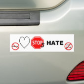 Love Stopt Hate Bumpersticker (Op auto)