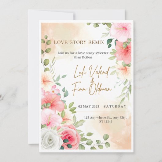 Love Story Remix Mariage Invitation numérique (Devant)