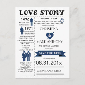 Love Story Save the Date Briefkaart (Nederlands: L