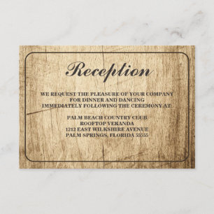 Love Story Typography  Barn Wood Reception Kaart