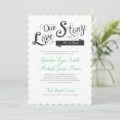 Love Story Wedding Invitation Kaart (Staand voorkant)