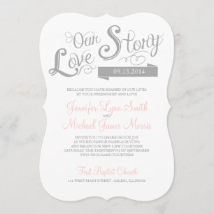 Love Story Wedding Invitation Kaart