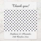 LOVE STRUCK BLACK HEART WHITE WIJN ETIKET (Enkel label)