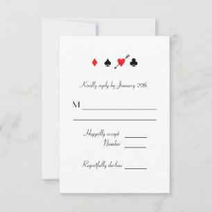 Love Struck Las Vegas Bruiloft RSVP antwoordkaart Kaartje