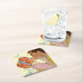 Love-Struck Vierkante Kartonnen Onderzetter (Insitu)