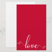 "Love" Stylish Valentines Day papeterie (Devant / Derrière)