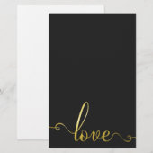 "Love" Stylish Valentines Day papeterie (Devant / Derrière)