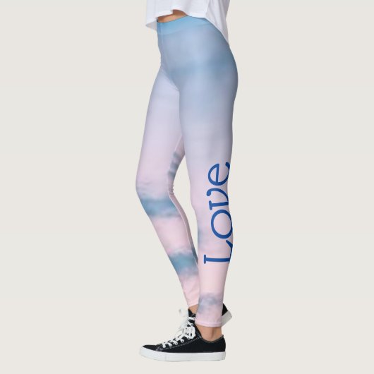 Love Summer Blue Yoga Pantalons, Leggings (Gauche)