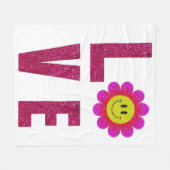 Love Sunflower Fleece Deken (Voorkant (Horizontaal))