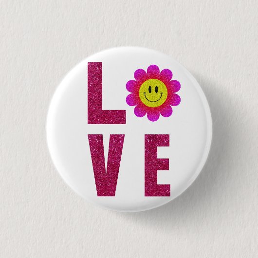 Love Sunflower Ronde Button 3,2 Cm (Voorkant)