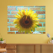 Love Sunflower Stretched Canvas Print (Insitu (Woonkamer))