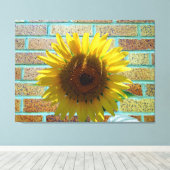 Love Sunflower Stretched Canvas Print (Insitu (Houten vloer))