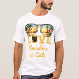 LOVE Sunshine & Katten | Tropical Black Cat Summer T-shirt